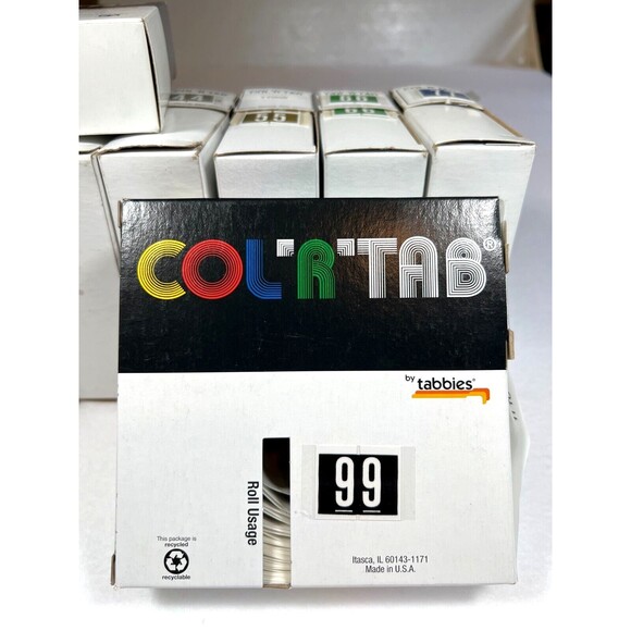 Tabbies Original COL'R'TAB 11000 Series Numeric Labels 9 lot 1"H x1 1/2"W BUNDLE - Picture 11 of 11